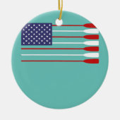 Coole amerikanische Flagge Rudern Oar Funny Paddle Keramik Ornament (Vorne)