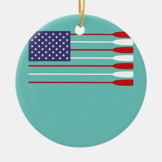 Coole amerikanische Flagge Rudern Oar Funny Paddle Keramik Ornament (Vorne)