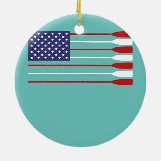 Coole amerikanische Flagge Rudern Oar Funny Paddle Keramik Ornament (Hinten)