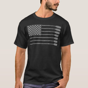 Coole amerikanische Flagge Rudern Oar Funny Paddle T-Shirt