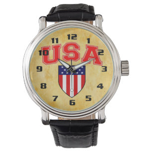 Coole amerikanische Flagge U.S.A Patriotic Armbanduhr