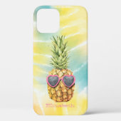 Coole Ananas, Aquarellenbogen-Gefärbte Krawatte Case-Mate iPhone Hülle (Rückseite)