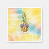 Coole Ananas, Aquarellenbogen-Gefärbte Krawatte Serviette (Vorderseite)