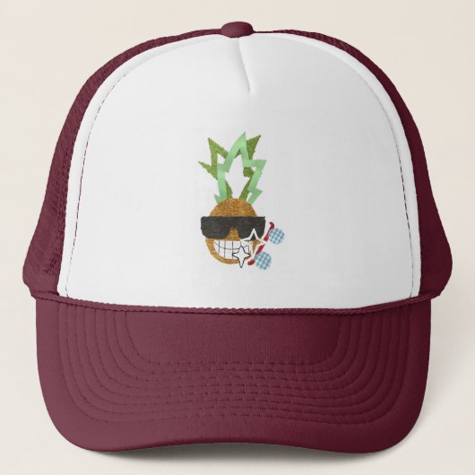 Coole Ananas-Baseballmütze Truckerkappe (Vorderseite)