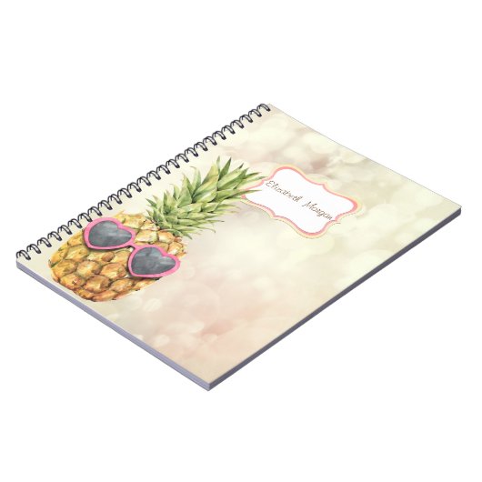 Coole Ananas, Bokeh Notizblock (Linke Seite)