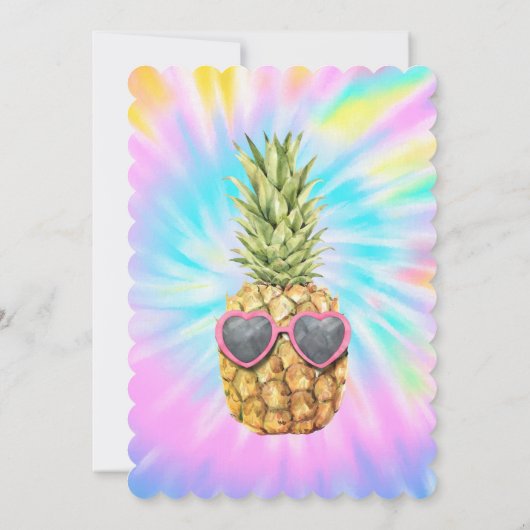 Coole Ananas Gefärbte Krawatte Kinderdusche Einladung (Rückseite)