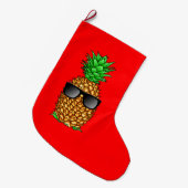 Coole Ananas Großer Weihnachtsstrumpf (Vorderansicht (hängend))