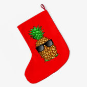 Coole Ananas Großer Weihnachtsstrumpf (Rückseite (Hängend))