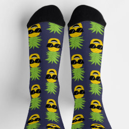 Coole Ananas im Sommer in Sonnenbrille Socken