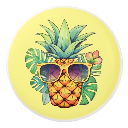Coole Ananas Keramikknauf (Vorderseite)
