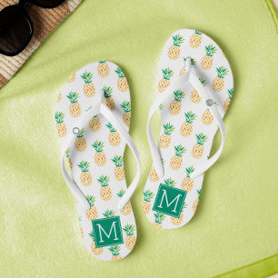 Coole Ananas Mit Monogramm Badesandalen