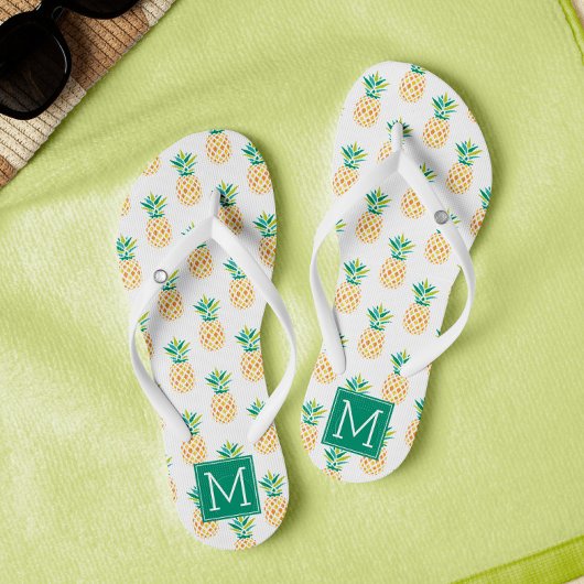 Coole Ananas Mit Monogramm Badesandalen