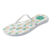 Coole Ananas Mit Monogramm Badesandalen (Schrägansicht)
