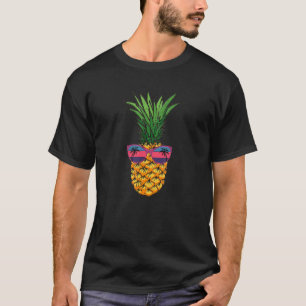 Coole Ananas mit rosa Leopardensonne mit P T-Shirt