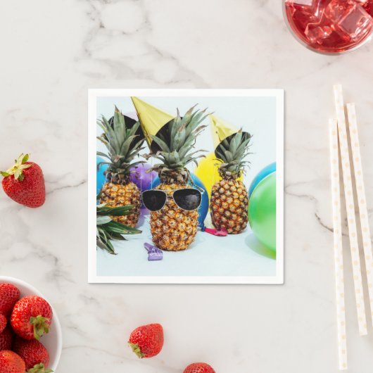 Coole Ananas mit Sonnenbrille Papier Napkin Serviette (Beispiel)