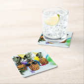 Coole Ananas mit Sonnenbrille Rechteckiger Pappuntersetzer (Vor Ort)