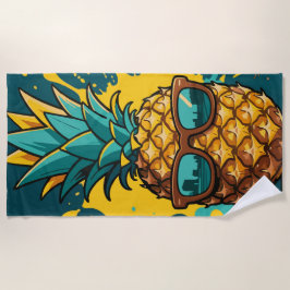 Coole Ananas mit Sonnenbrille – Sommer Stimmung Strandtuch