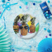 Coole Ananas mit Sonnenbrillen Pappteller (Party)
