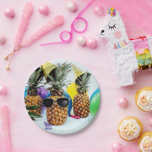 Coole Ananas mit Sonnenbrillen Pappteller (Party)