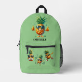 Coole Ananas Modernes Monogramm Bedruckter Rucksack (Vorderseite)