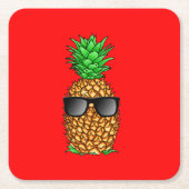 Coole Ananas Rechteckiger Pappuntersetzer (Vorderseite)