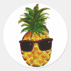 Coole Ananas Runder Aufkleber