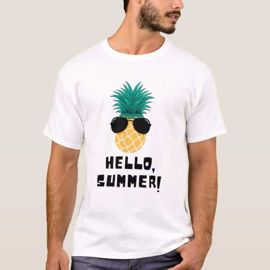 Coole Ananas Sommer Kunst T-Shirt (Vorderseite)