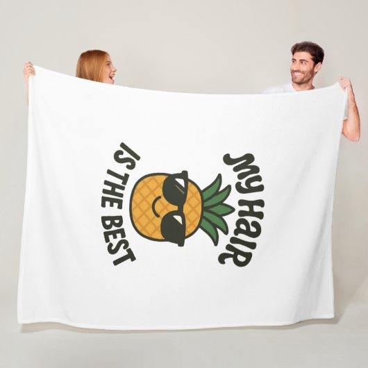 Coole Ananas-Stäbe - Bestes Haar-Design Fleecedecke (Beispiel)