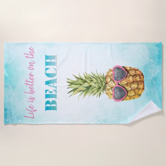 Coole Ananas Strandtuch (Vorderseite)