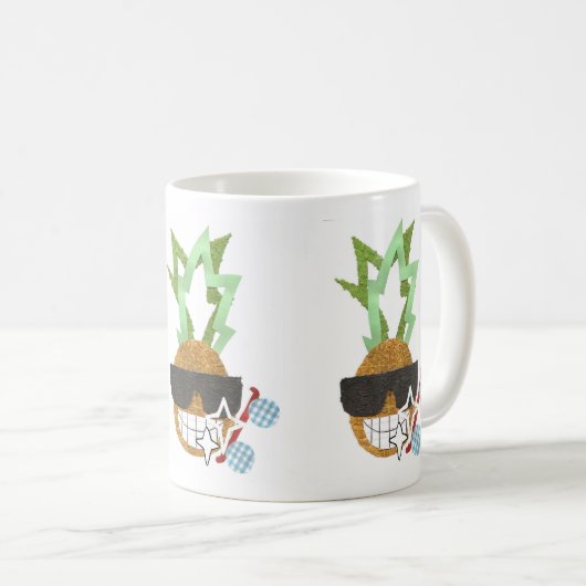 Coole Ananas-Tasse Kaffeetasse (VorderseiteRechts)