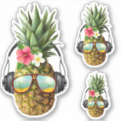 Coole Ananas Vinyl Stickers Aufkleber (Vorderseite)