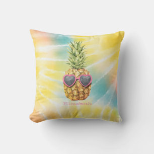 Coole Ananas, Watercolor Regenbogen Tie Dye Kissen