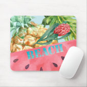 Coole Ananas Watermelon Hibiskus Palm Blätter Mousepad (Mit Mouse)