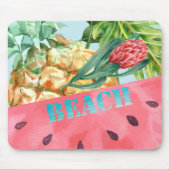 Coole Ananas Watermelon Hibiskus Palm Blätter Mousepad (Vorne)