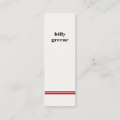 Coole Angesagte Minimalistische Rote Streifen Mini Visitenkarte (Vorderseite)