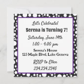 Coole Anime Girl mit Lila Haar und Augen Geburtsta Einladung (Rückseite)