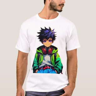 Coole Anime-Jungen-Kunst T-Shirt