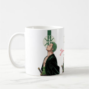 Coole Anime Zoro One Piece personalisierbare Namen Kaffeetasse