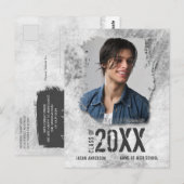 Coole Ankündigung des Graduate Foto Grunge Postkarte (Vorne/Hinten)