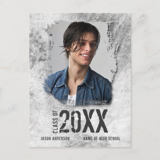 Coole Ankündigung des Graduate Foto Grunge Postkarte (Vorderseite)
