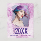 Coole Ankündigung von Grunge Foto Pink Grad Postkarte (Vorderseite)