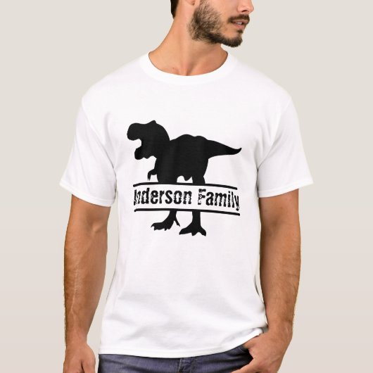 coole anpassbare T-Rex-Dinosaurier-Familie Dinosau T-Shirt (Vorderseite)