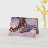Coole anthropomorphe Weihnachtsigel Karte (Gelbe Blume)