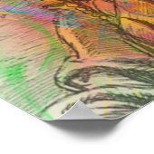 Coole antike amerikanische Ureinwohner-Cliparts-Fa Poster (Ecke)