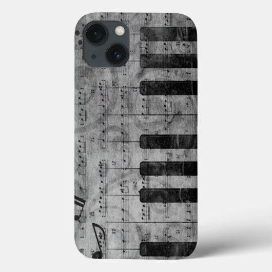 Coole antike Grunge-Effekt-Piano-Musiknoten Case-Mate iPhone Hülle (Rückseite)