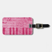 Coole antike Grunge-Effekt-Piano-Musiknoten Gepäckanhänger (Vorderseite horizontal)