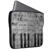 Coole antike Grunge-Effekt-Piano-Musiknoten Laptopschutzhülle (Vorne Rechts)