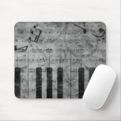 Coole antike Grunge-Effekt-Piano-Musiknoten Mousepad (Mit Mouse)