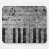 Coole antike Grunge-Effekt-Piano-Musiknoten Mousepad (Vorne)