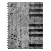 Coole antike Grunge-Effekt-Piano-Musiknoten Notizblock (Vorderseite)